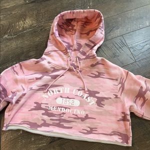 Pink Camo Cropped Hoddie